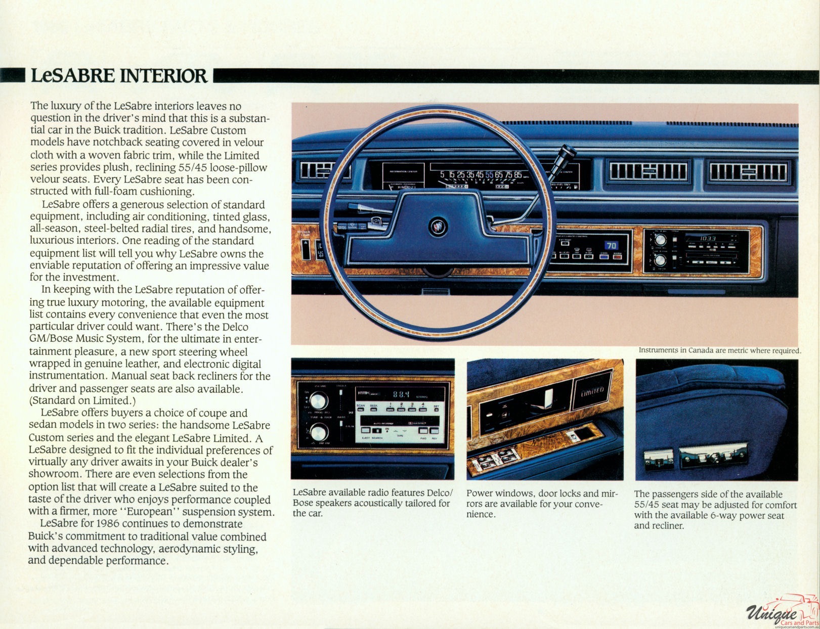 1986 Buick LeSabre (Canada) Brochure Page 3